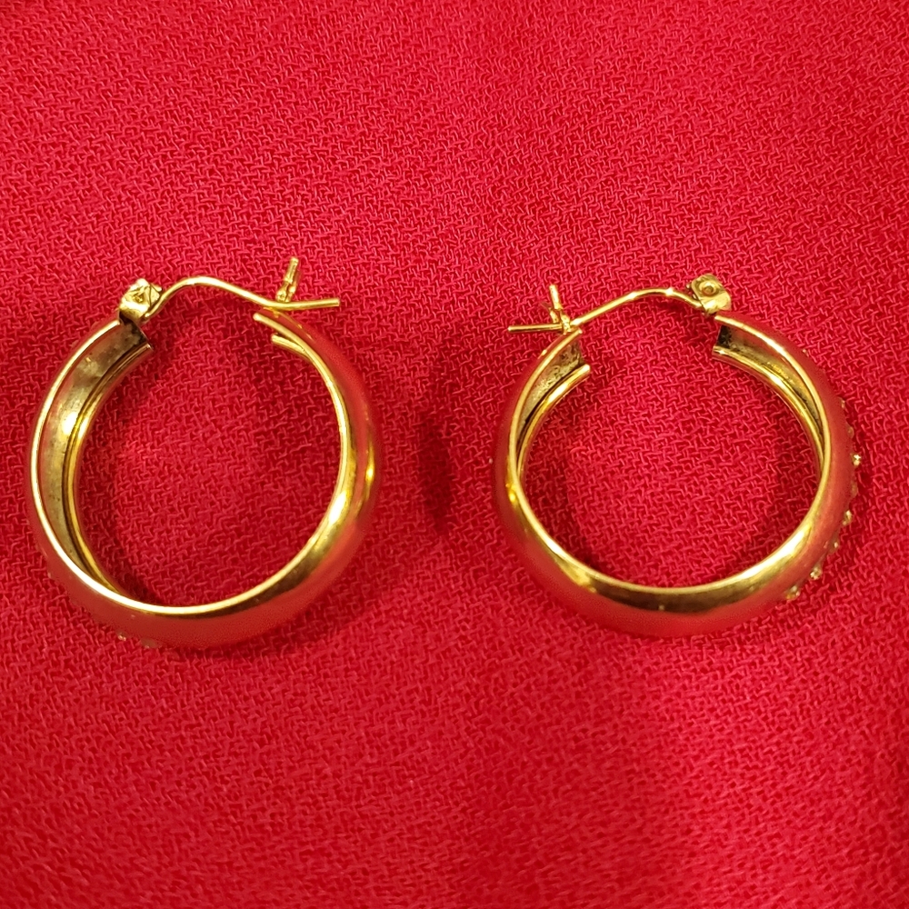 14k Gold Filled Sterling Silver Earrings Vintage Hoop Earrings